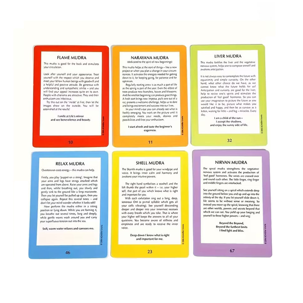 Baraja de Mudras: 68 Cartas de Energía